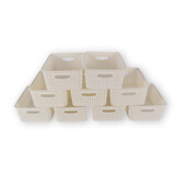 Discountershop 9x | Rattan Basket | storage box | White | Plastic | Basket | 5 liters | Storage basket | Storage basket | 25.5cm*19.5cm*10.5cm Discountershop 9x | Rattan Basket | storage box | White | Plastic | Basket | 5 liters | Storage basket | Storage basket | 25.5cm*19.5cm*10.5cm