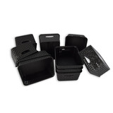 Discountershop Set van 10 | Rattan Mandje | opbergbox | Zwart | Kunstsof | Mandje | 5 liter | Opbergmandje | Opbergmand | 25cm*20cm*11cm Discountershop Set van 10 | Rattan Mandje | opbergbox | Zwart | Kunstsof | Mandje | 5 liter | Opbergmandje | Opbergmand | 25cm*20cm*11cm