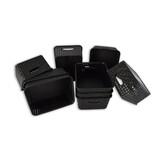 Discountershop Set van 9 | Rattan Mandje | opbergbox | Zwart | Kunstsof | Mandje | 5 liter | Opbergmandje | Opbergmand | 25cm*20cm*11cm