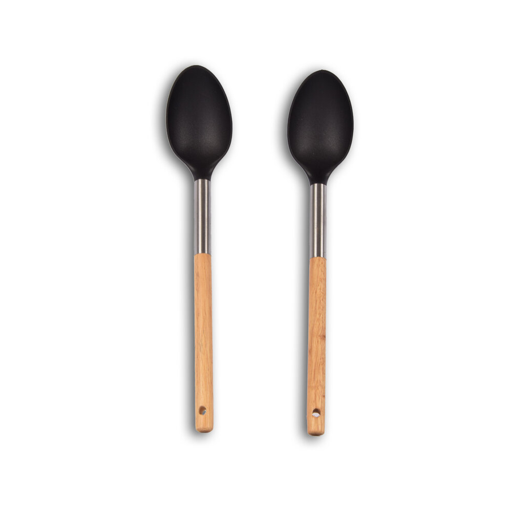 Discountershop 2 pieces serving spoons | Soup spoon | black&beige | serving spoon | Kitchenware | Sauce spoon | 34cm*6.5cm Discountershop 2 pieces serving spoons | Soup spoon | black&beige | serving spoon | Kitchenware | Sauce spoon | 34cm*6.5cm