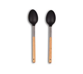 Discountershop 2 pieces serving spoons | Soup spoon | black&beige | serving spoon | Kitchenware | Sauce spoon | 34cm*6.5cm Discountershop 2 pieces serving spoons | Soup spoon | black&beige | serving spoon | Kitchenware | Sauce spoon | 34cm*6.5cm