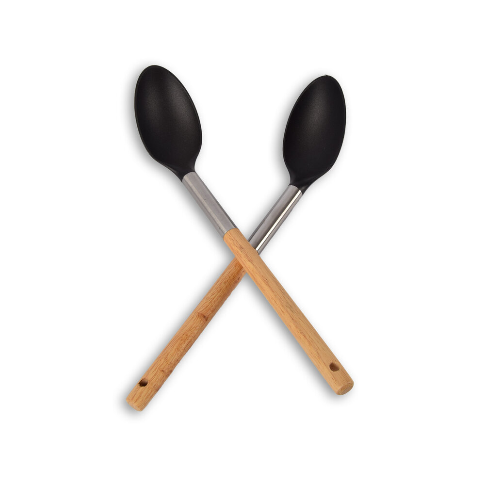 Discountershop 2 pieces serving spoons | Soup spoon | black&beige | serving spoon | Kitchenware | Sauce spoon | 34cm*6.5cm Discountershop 2 pieces serving spoons | Soup spoon | black&beige | serving spoon | Kitchenware | Sauce spoon | 34cm*6.5cm