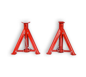 Discountershop Assteunen | Auto assteunen | Bok - 3 Ton - 3-poot - Set van 2 stuk | rood | Max Draagvermogen :3000kg Discountershop Assteunen | Auto assteunen | Bok - 3 Ton - 3-poot - Set van 2 stuk | rood | Max Draagvermogen :3000kg