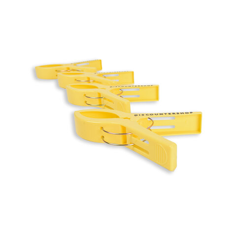Discountershop 1 sets x 4pcs | yellow | Towel clips | Towel clips | plastic | Towel hooks | Towel pegs | 15cm*10cm*3cm Discountershop 1 sets x 4pcs | yellow | Towel clips | Towel clips | plastic | Towel hooks | Towel pegs | 15cm*10cm*3cm