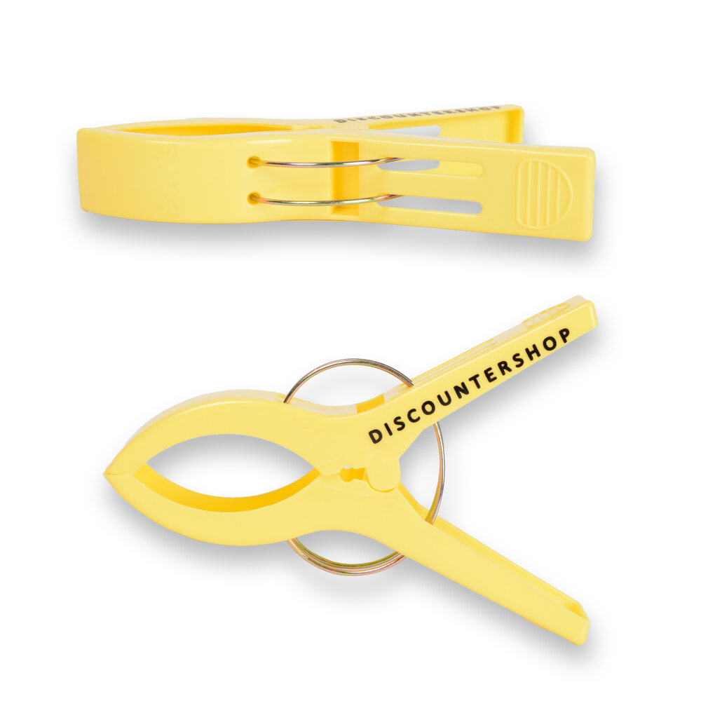 Discountershop 1 sets x 4pcs | yellow | Towel clips | Towel clips | plastic | Towel hooks | Towel pegs | 15cm*10cm*3cm Discountershop 1 sets x 4pcs | yellow | Towel clips | Towel clips | plastic | Towel hooks | Towel pegs | 15cm*10cm*3cm