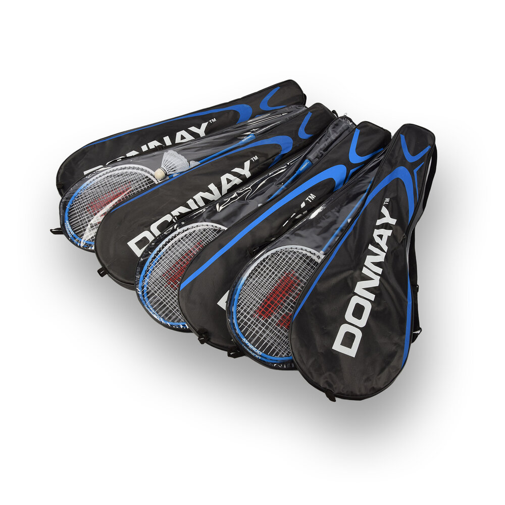 Discountershop Badminton Set for 14 Players – 7 Sets with 14 Blue Bioplastic Rackets, 21 Shuttlecocks and Carry Bags for Schools, Camping and Groups Discountershop Badminton Set for 14 Players – 7 Sets with 14 Blue Bioplastic Rackets, 21 Shuttlecocks and Carry Bags for Schools, Camping and Groups