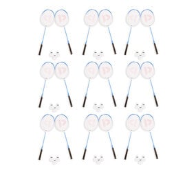 Discountershop Badminton Set for 18 Players – 18 Rackets and 27 Shuttlecocks