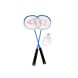 Discountershop Badminton Set for 18 Players – 9 Sets with 18 Blue Bioplastic Rackets, 27 Shuttlecocks and Carrying Covers for Group Activities