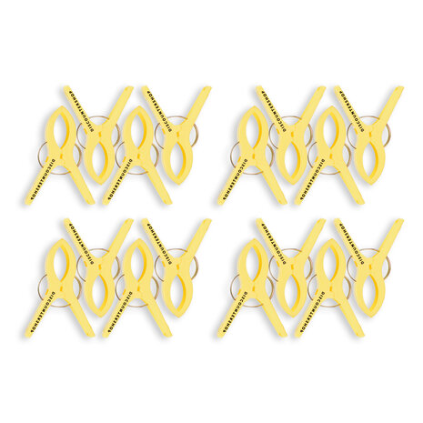 Discountershop 4 sets x 4 pcs | geel | Handdoekklemmen | Handdoekclips | plastic | Handdoekhaakjes | Handdoekknijpers | 15cm*10cm*3cm