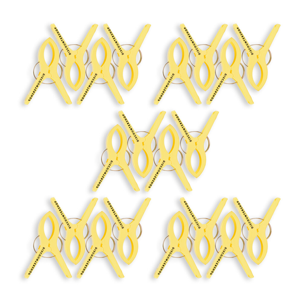 Discountershop 5 sets x 4 pcs | geel | Handdoekklemmen | Handdoekclips | plastic | Handdoekhaakjes | Handdoekknijpers | 15cm*10cm*3cm Discountershop 5 sets x 4 pcs | geel | Handdoekklemmen | Handdoekclips | plastic | Handdoekhaakjes | Handdoekknijpers | 15cm*10cm*3cm