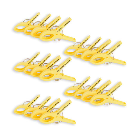 Discountershop 5 sets x 4 pcs | yellow | Towel clips | Towel clips | plastic | Towel hooks | Towel pegs | 15cm*10cm*3cm Discountershop 5 sets x 4 pcs | yellow | Towel clips | Towel clips | plastic | Towel hooks | Towel pegs | 15cm*10cm*3cm
