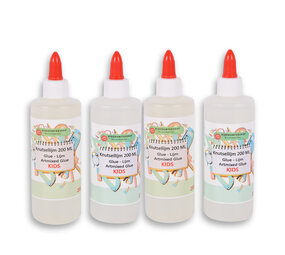 Discountershop 4pcs | Glue | Children's glue | 200ml | Crafts | plastic/polymers | School glue | Hobby glue | Superglue | Contact adhesive | 17cm*5cm*7cm