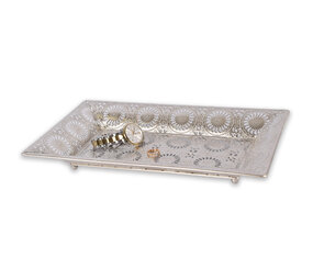 Discountershop Sieradendoosje | Juwelendoosje | Zilver | met Oosters Mandala Ontwerp | Metalen Sieradendoosje | Sieradenhouder | 37.5cm*23cm*5cm Discountershop Sieradendoosje | Juwelendoosje | Zilver | met Oosters Mandala Ontwerp | Metalen Sieradendoosje | Sieradenhouder | 37.5cm*23cm*5cm