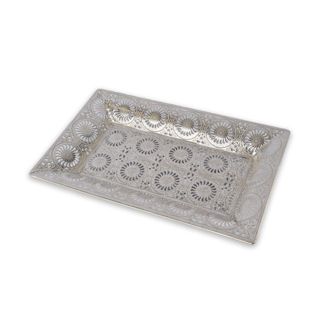 Discountershop Jewelry box | Jewelry box | Silver | with Oriental Mandala Design | Metal Jewelry Box | Jewelry holder | 37.5cm*23cm*5cm Discountershop Jewelry box | Jewelry box | Silver | with Oriental Mandala Design | Metal Jewelry Box | Jewelry holder | 37.5cm*23cm*5cm