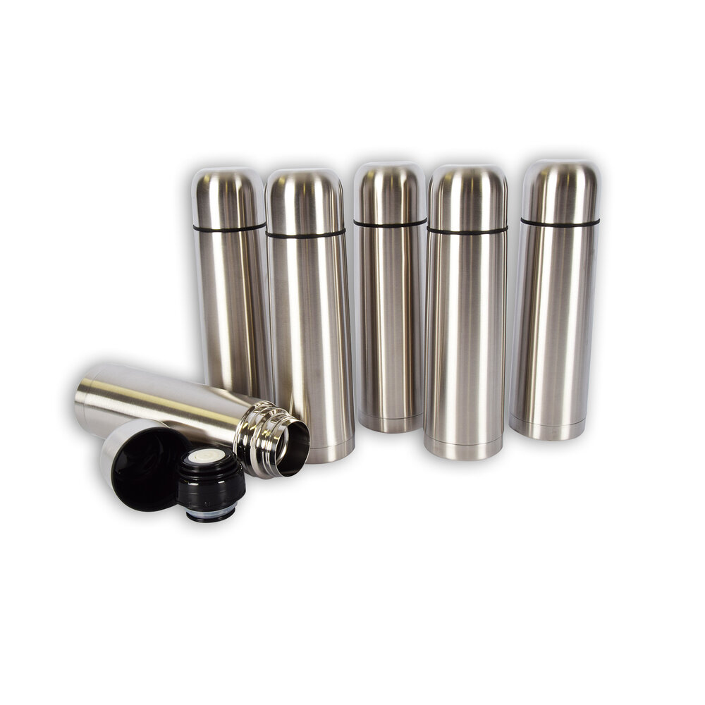 Discountershop 6x | Thermos flask | Insulated bottle | silver | Thermos | 750ml | Stainless steel thermos bottle | Insulated jug | Drinking bottle | 8cm*28.5cm Discountershop 6x | Thermos flask | Insulated bottle | silver | Thermos | 750ml | Stainless steel thermos bottle | Insulated jug | Drinking bottle | 8cm*28.5cm