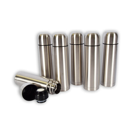 Discountershop 6x | Thermos flask | Insulated bottle | silver | Thermos | 750ml | Stainless steel thermos bottle | Insulated jug | Drinking bottle | 8cm*28.5cm Discountershop 6x | Thermos flask | Insulated bottle | silver | Thermos | 750ml | Stainless steel thermos bottle | Insulated jug | Drinking bottle | 8cm*28.5cm