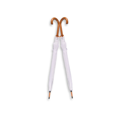 Discountershop Grote Witte Paraplu 98 cm – Stevige Winddichte Dames en Heren Paraplu, Lichtgewicht Opvouwbare Paraplu met UV Bescherming