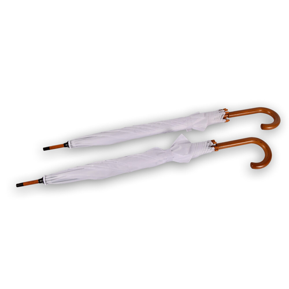 Discountershop Grote Witte Paraplu 98 cm – Stevige Winddichte Dames en Heren Paraplu, Lichtgewicht Opvouwbare Paraplu met UV Bescherming