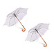 Discountershop Large White Umbrella 98 cm – Strong Windproof Umbrella for Women and Men, Lightweight Folding Umbrella with UV Protection