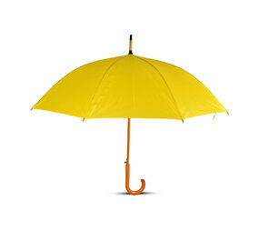 Discountershop Umbrella 102 cm Yellow – Large Windproof Umbrella with Wooden Handle