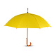 Discountershop Large Umbrella 102 cm Yellow – Windproof Umbrella with Wooden Handle and Hook for Men and Women – Strong Umbrella for Rain & Outdoor Use