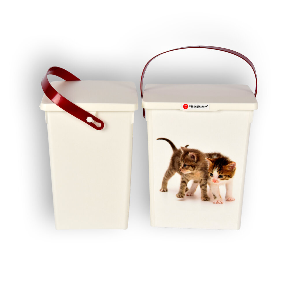 Discountershop 2 Pieces | Cat food bowl | Cat food container | 4 liters | plastic | Food container | 16.5cm*26.5cm*13.5cm Discountershop 2 Pieces | Cat food bowl | Cat food container | 4 liters | plastic | Food container | 16.5cm*26.5cm*13.5cm