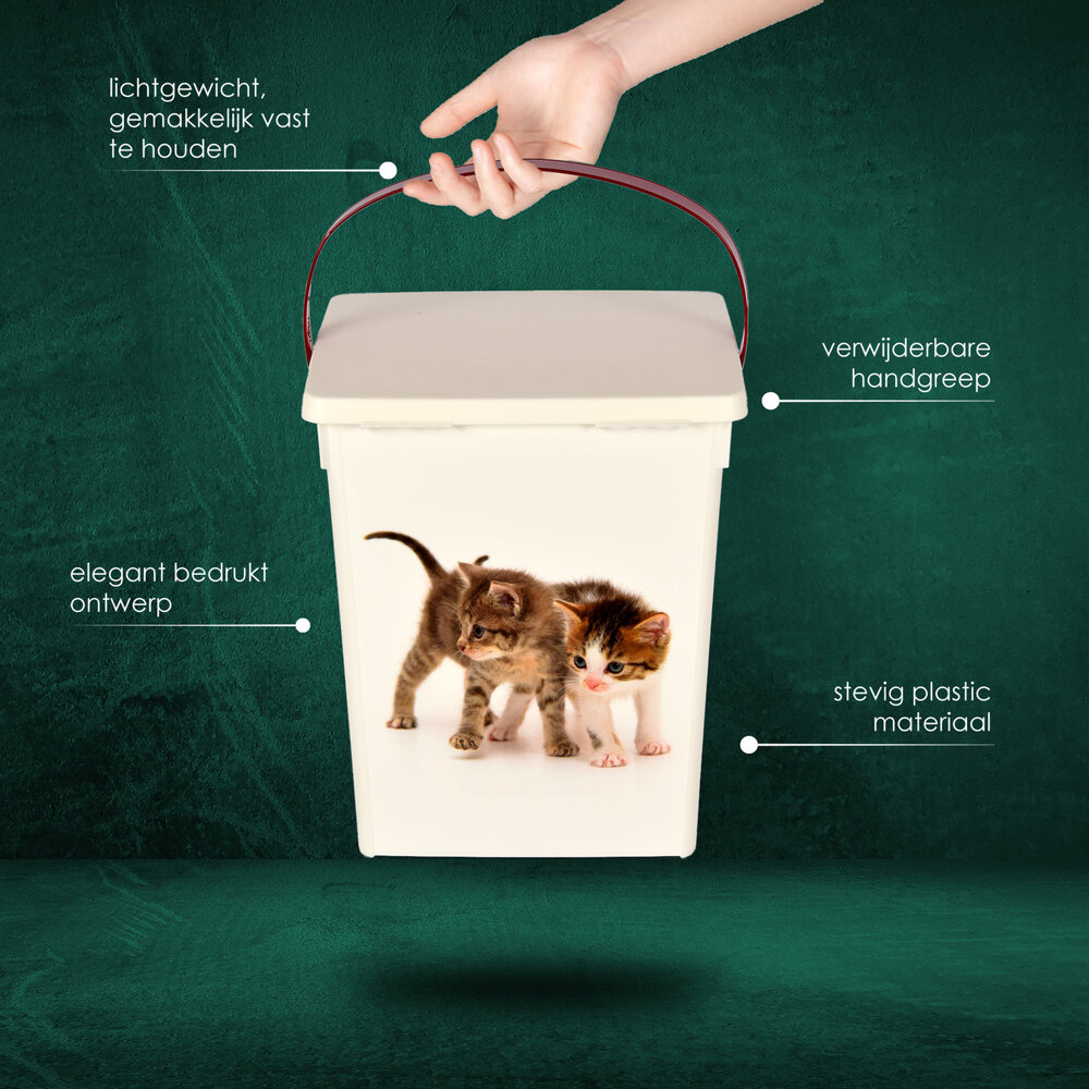 Discountershop 2 Pieces | Cat food bowl | Cat food container | 4 liters | plastic | Food container | 16.5cm*26.5cm*13.5cm Discountershop 2 Pieces | Cat food bowl | Cat food container | 4 liters | plastic | Food container | 16.5cm*26.5cm*13.5cm