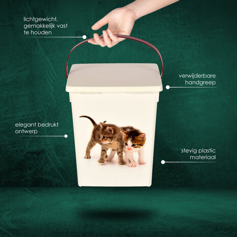 Discountershop 2 Pieces | Cat food bowl | Cat food container | 4 liters | plastic | Food container | 16.5cm*26.5cm*13.5cm Discountershop 2 Pieces | Cat food bowl | Cat food container | 4 liters | plastic | Food container | 16.5cm*26.5cm*13.5cm