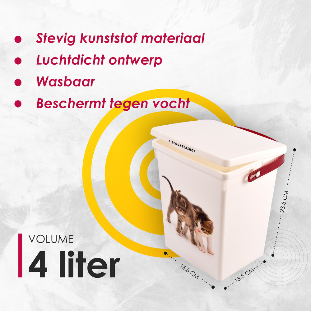 Discountershop 2 stuks | Voerbak kat | Katten voercontainer | 4 liter | kunststof | Voedselcontainer | 16.5cm*26.5cm*13.5cm Discountershop 2 stuks | Voerbak kat | Katten voercontainer | 4 liter | kunststof | Voedselcontainer | 16.5cm*26.5cm*13.5cm