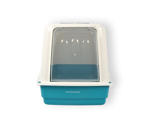 Discountershop Litter box | with 1 scoop | White and Turquoise | Cat litter mat | Cat toilet | Cat litter scoop | Cat breeds | 52cm*37cm*40cm Discountershop Litter box | with 1 scoop | White and Turquoise | Cat litter mat | Cat toilet | Cat litter scoop | Cat breeds | 52cm*37cm*40cm