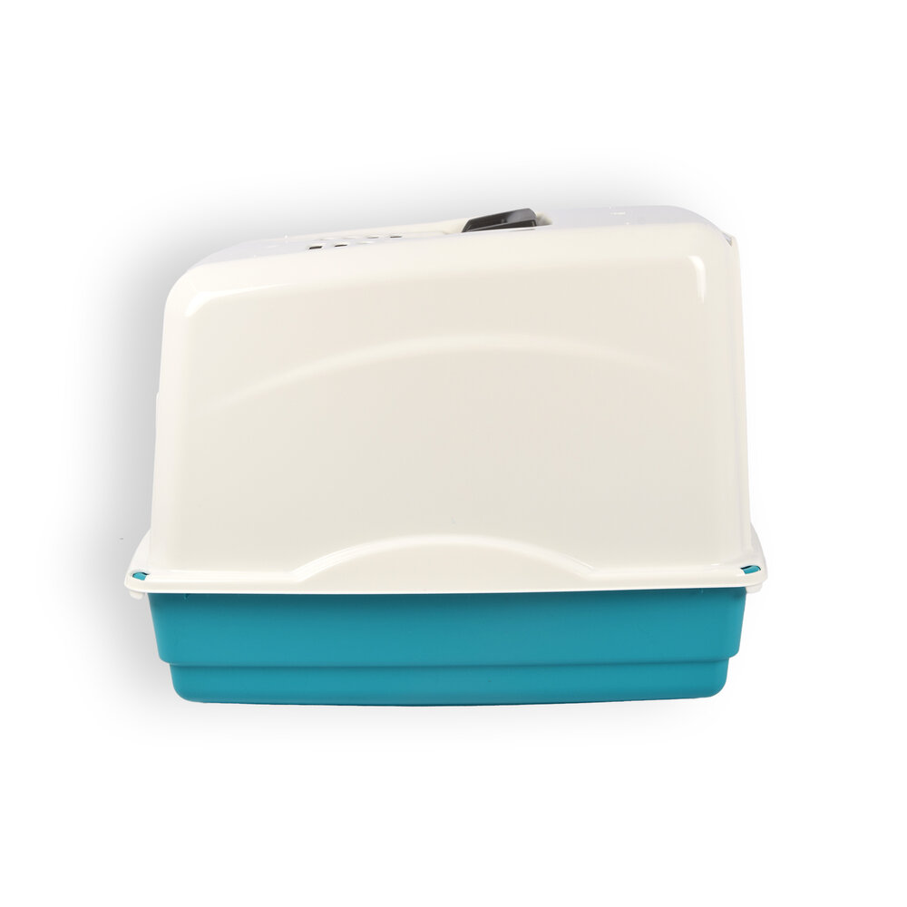Discountershop Litter box | with 1 scoop | White and Turquoise | Cat litter mat | Cat toilet | Cat litter scoop | Cat breeds | 52cm*37cm*40cm Discountershop Litter box | with 1 scoop | White and Turquoise | Cat litter mat | Cat toilet | Cat litter scoop | Cat breeds | 52cm*37cm*40cm