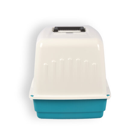 Discountershop Litter box | with 1 scoop | White and Turquoise | Cat litter mat | Cat toilet | Cat litter scoop | Cat breeds | 52cm*37cm*40cm Discountershop Litter box | with 1 scoop | White and Turquoise | Cat litter mat | Cat toilet | Cat litter scoop | Cat breeds | 52cm*37cm*40cm