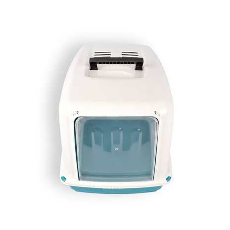 Discountershop Litter box | with 1 scoop | White and Turquoise | Cat litter mat | Cat toilet | Cat litter scoop | Cat breeds | 52cm*37cm*40cm Discountershop Litter box | with 1 scoop | White and Turquoise | Cat litter mat | Cat toilet | Cat litter scoop | Cat breeds | 52cm*37cm*40cm