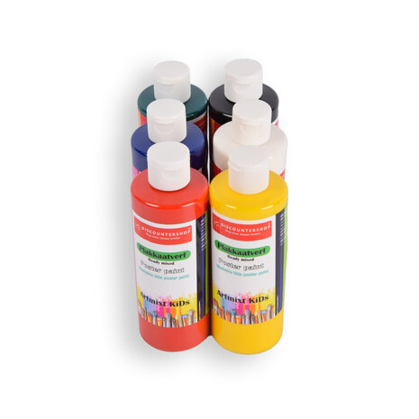 Discountershop 6 pieces x 250ml | Gouache | Craft paint | for children | 98% natural ingredients | 16cm*5cm Discountershop 6 pieces x 250ml | Gouache | Craft paint | for children | 98% natural ingredients | 16cm*5cm