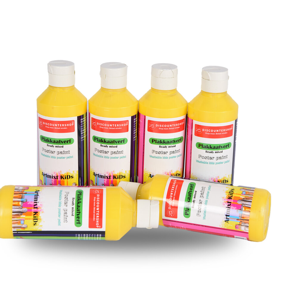 Discountershop Plakkaatverf Set 6x | Geel | Hoge Pigmentatie | | 5cm Breed | 16cm Hoog | Afwasbaar | Waterbasis Verf voor Kunstenaars & Beginners | Ideaal voor Canvas Hout Steen & Meer | 250 ml Discountershop Plakkaatverf Set 6x | Geel | Hoge Pigmentatie | | 5cm Breed | 16cm Hoog | Afwasbaar | Waterbasis Verf voor Kunstenaars & Beginners | Ideaal voor Canvas Hout Steen & Meer | 250 ml