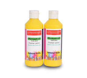 Discountershop Premium Yellow Poster Paint Set of 2 | 5cm Wide | 16cm High | Vivid and Rich Pigmentation | 250 ml Each Bottle | Artistic Water-based Paint | Perfect for Various Materials | Ideal for Artists and Hobbyists of All Ages Discountershop Premium Yellow Poster Paint Set of 2 | 5cm Wide | 16cm High | Vivid and Rich Pigmentation | 250 ml Each Bottle | Artistic Water-based Paint | Perfect for Various Materials | Ideal for Artists and Hobbyists of All Ages