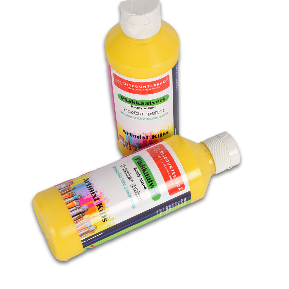 Discountershop Premium Yellow Poster Paint Set of 2 | 5cm Wide | 16cm High | Vivid and Rich Pigmentation | 250 ml Each Bottle | Artistic Water-based Paint | Perfect for Various Materials | Ideal for Artists and Hobbyists of All Ages Discountershop Premium Yellow Poster Paint Set of 2 | 5cm Wide | 16cm High | Vivid and Rich Pigmentation | 250 ml Each Bottle | Artistic Water-based Paint | Perfect for Various Materials | Ideal for Artists and Hobbyists of All Ages