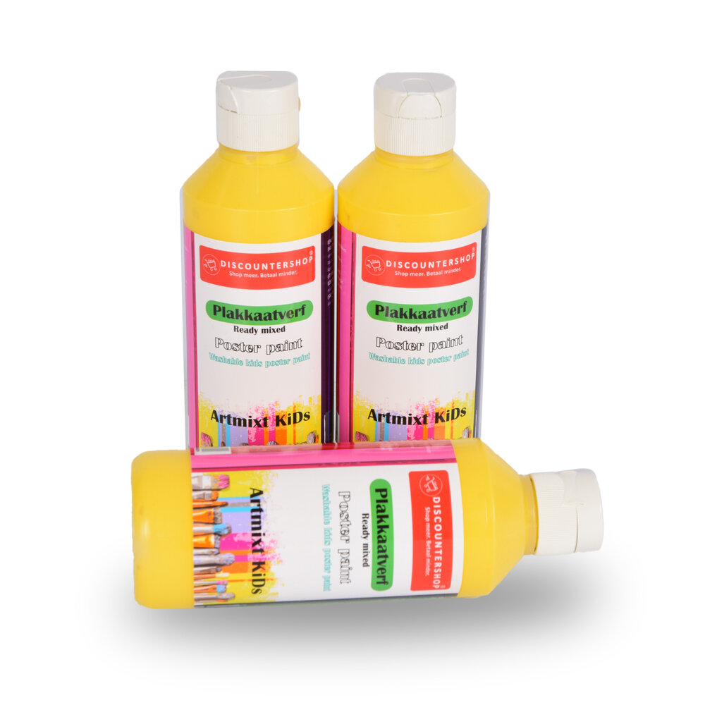 Discountershop Sunny Creativity with 3-Pack Yellow Poster Paint | 5cm Width | 16cm Height | Vivid and Durable Color | Easy to Wash & Waterproof | Ready to Use on Any Surface | 250 ml Discountershop Sunny Creativity with 3-Pack Yellow Poster Paint | 5cm Width | 16cm Height | Vivid and Durable Color | Easy to Wash & Waterproof | Ready to Use on Any Surface | 250 ml
