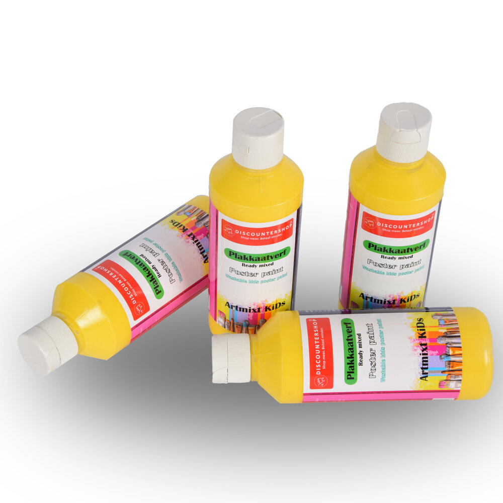 Discountershop Gele Plakkaatverf | 4 Delige Set | Waterbasis | Ideaal voor Kunst & Knutselwerk | 5cm x 16 cm | Ondoorzichtig en  Gebruiksklaar | Geschikt voor Canvas Hout Papier & Meer | 250 ml Per Fles Discountershop Gele Plakkaatverf | 4 Delige Set | Waterbasis | Ideaal voor Kunst & Knutselwerk | 5cm x 16 cm | Ondoorzichtig en  Gebruiksklaar | Geschikt voor Canvas Hout Papier & Meer | 250 ml Per Fles