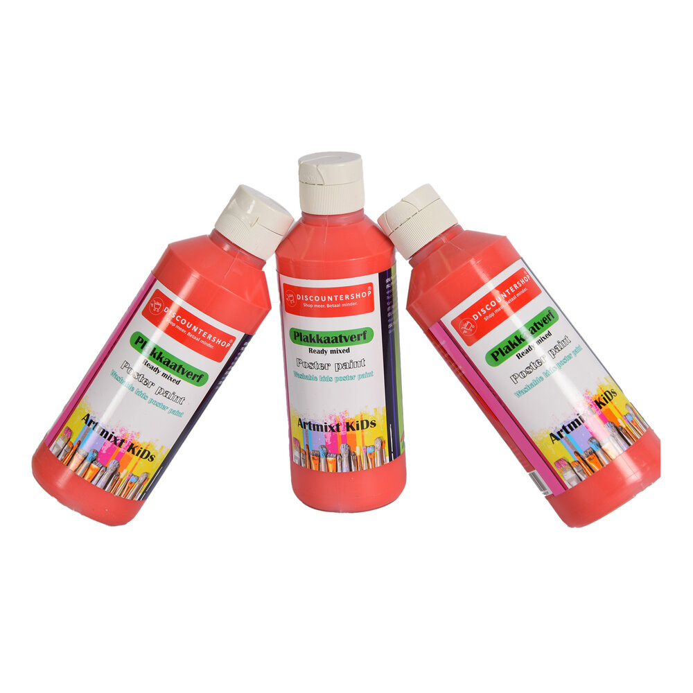 Discountershop Plakkaatverf Set | 3 Stralend Rood Stuks | 5cm Breedte | 16cm Hoogte | 250 Elk | Intens Gepigmenteerd | Fluweelzachte Consistentie | Waterbasis Verf voor Kunstenaars en Creatieve Geesten | Ideaal voor Inspirerende Posters Discountershop Plakkaatverf Set | 3 Stralend Rood Stuks | 5cm Breedte | 16cm Hoogte | 250 Elk | Intens Gepigmenteerd | Fluweelzachte Consistentie | Waterbasis Verf voor Kunstenaars en Creatieve Geesten | Ideaal voor Inspirerende Posters