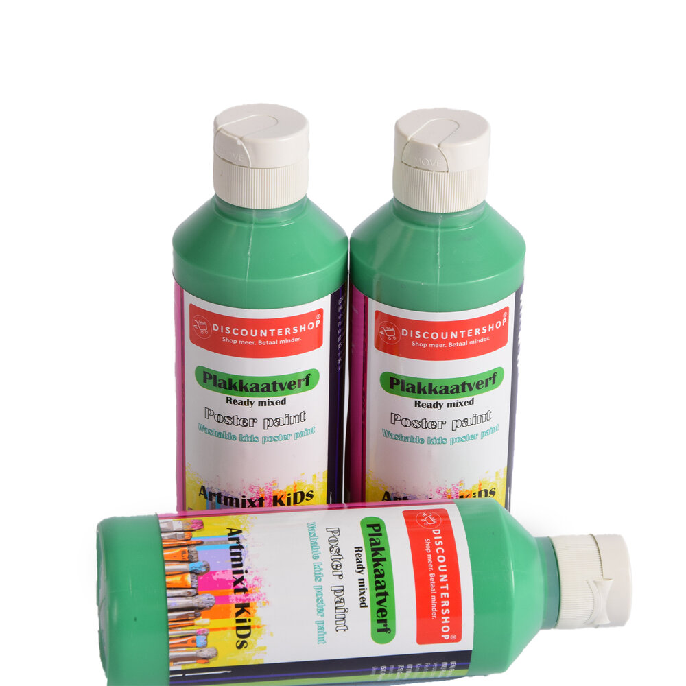 Discountershop Green Poster Paint Trio | 5cm x 16 cm | 250 Each Set | Artistic Paint with Rich Pigmentation | Ready to Use on Various Materials | Perfect for Any Creative Project Discountershop Green Poster Paint Trio | 5cm x 16 cm | 250 Each Set | Artistic Paint with Rich Pigmentation | Ready to Use on Various Materials | Perfect for Any Creative Project