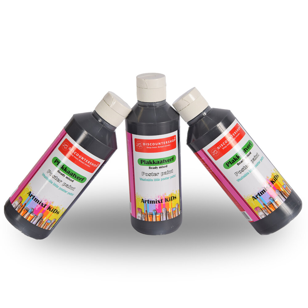 Discountershop Zwarte Set Van 3 Plakkaatverf Set | 5cm x 16cm | Waterbasis | Ondoorzichtig | Voor Hout Canvas Karton Stof | Kunstenaarsverf voor Professioneel en Beginnend Gebruik | | Maximaal 250 ml Per Set Discountershop Zwarte Set Van 3 Plakkaatverf Set | 5cm x 16cm | Waterbasis | Ondoorzichtig | Voor Hout Canvas Karton Stof | Kunstenaarsverf voor Professioneel en Beginnend Gebruik | | Maximaal 250 ml Per Set