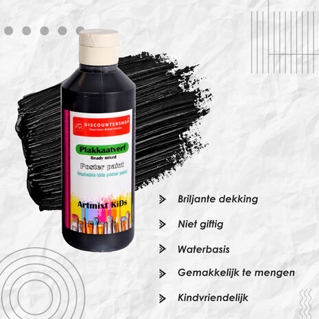 Discountershop Zwarte Set Van 3 Plakkaatverf Set | 5cm x 16cm | Waterbasis | Ondoorzichtig | Voor Hout Canvas Karton Stof | Kunstenaarsverf voor Professioneel en Beginnend Gebruik | | Maximaal 250 ml Per Set Discountershop Zwarte Set Van 3 Plakkaatverf Set | 5cm x 16cm | Waterbasis | Ondoorzichtig | Voor Hout Canvas Karton Stof | Kunstenaarsverf voor Professioneel en Beginnend Gebruik | | Maximaal 250 ml Per Set