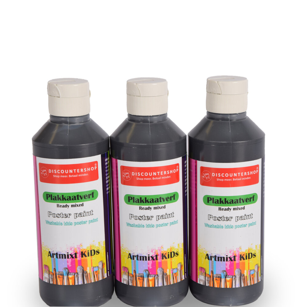 Discountershop Zwarte Set Van 3 Plakkaatverf Set | 5cm x 16cm | Waterbasis | Ondoorzichtig | Voor Hout Canvas Karton Stof | Kunstenaarsverf voor Professioneel en Beginnend Gebruik | | Maximaal 250 ml Per Set Discountershop Zwarte Set Van 3 Plakkaatverf Set | 5cm x 16cm | Waterbasis | Ondoorzichtig | Voor Hout Canvas Karton Stof | Kunstenaarsverf voor Professioneel en Beginnend Gebruik | | Maximaal 250 ml Per Set
