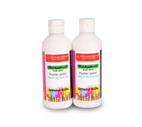 Discountershop Witte Plakkaatverf Set Van 2 | 5 x 16 cm | 250 ml per fles | Artiesten Verf met Waterbasis | Ondoorzichtige Consistentie | Verouderingsbestendig | Ideaal voor  Posters en Schoolprojecten Discountershop Witte Plakkaatverf Set Van 2 | 5 x 16 cm | 250 ml per fles | Artiesten Verf met Waterbasis | Ondoorzichtige Consistentie | Verouderingsbestendig | Ideaal voor  Posters en Schoolprojecten