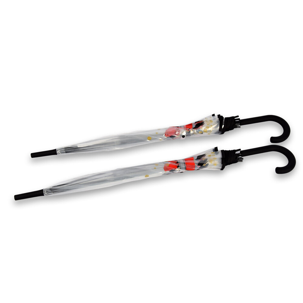 Discountershop 2x | Umbrella | Diameter 86 cm | Sturdy umbrella | transparent | rain accessories | polyester | Automatic umbrella | length 84cm Discountershop 2x | Umbrella | Diameter 86 cm | Sturdy umbrella | transparent | rain accessories | polyester | Automatic umbrella | length 84cm