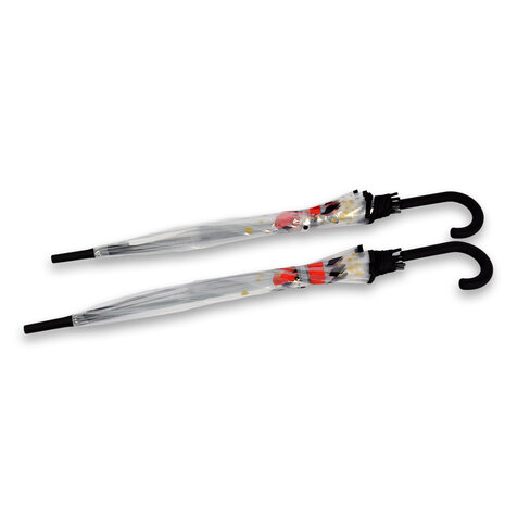 Discountershop 2x | Umbrella | Diameter 86 cm | Sturdy umbrella | transparent | rain accessories | polyester | Automatic umbrella | length 84cm Discountershop 2x | Umbrella | Diameter 86 cm | Sturdy umbrella | transparent | rain accessories | polyester | Automatic umbrella | length 84cm