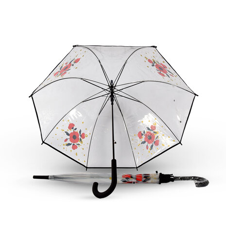 Discountershop 2x | Paraplu | Diameter 86 cm | Stevige paraplu | transparent | regenaccessoires | polyester | Automatische paraplu | lengte 84cm Discountershop 2x | Paraplu | Diameter 86 cm | Stevige paraplu | transparent | regenaccessoires | polyester | Automatische paraplu | lengte 84cm