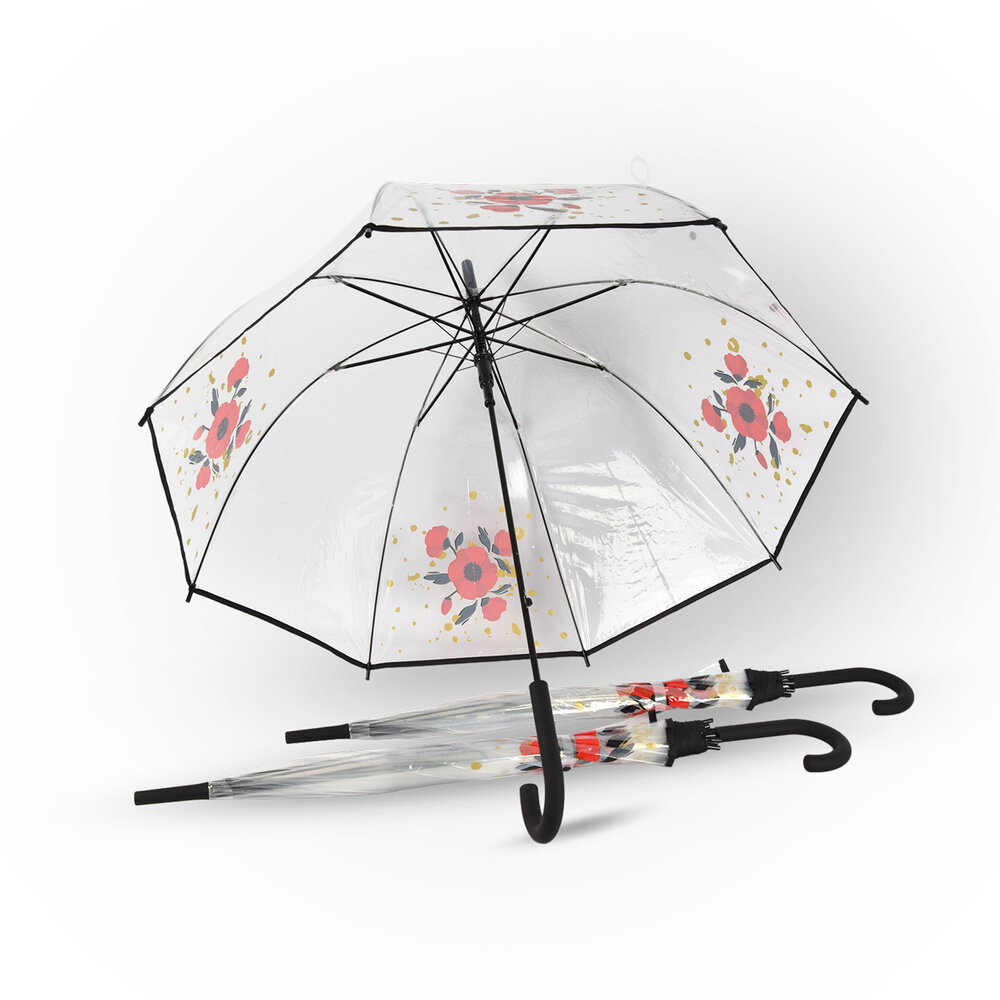 Discountershop 3x | Paraplu | Diameter 86 cm | Stevige paraplu | transparent | regenaccessoires | polyester | Automatische paraplu | lengte 84cm Discountershop 3x | Paraplu | Diameter 86 cm | Stevige paraplu | transparent | regenaccessoires | polyester | Automatische paraplu | lengte 84cm