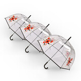 Discountershop 3x | Umbrella | Diameter 86 cm | Sturdy umbrella | transparent | rain accessories | polyester | Automatic umbrella | length 84cm Discountershop 3x | Umbrella | Diameter 86 cm | Sturdy umbrella | transparent | rain accessories | polyester | Automatic umbrella | length 84cm
